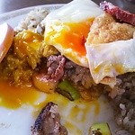 来々軒 - 2013年2月：五目チャーハンの目玉焼きの雪崩発生!