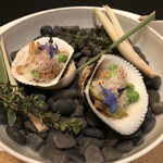 ガストロノミー ジョエル・ロブション - 赤貝のマリニエール レモングラス香るシャンパーニュソースで