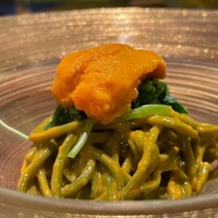 肉割烹 肉かぶく - 冷やし雲丹蕎麦