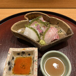 日本料理 太月 - ランチフルコース１７３２５円。ヒラマサ、イサキ、アオリイカ。脂のりも旨味も楽しめます（╹◡╹）（╹◡╹）