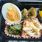 Osouzai Honda - ゆで卵・ちくわの磯辺揚げ・キュウリの酢の物・マカロニサラダ