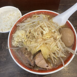 Ramen Tera - 極太にんにく醤油(どノーマル・味玉トッピング)＆無料小めし