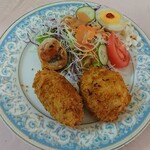 京町クロケットファミリー - 牛タンコロッケ・牛スジコロッケ・副菜2品・サラダ