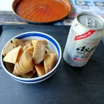 手打そば　かわせみ - 竹の子の煮物とドライゼロ