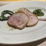 Ris. - 伊賀とよさ豚のロースト 新玉ねぎのサルサヴェルデ