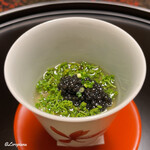 日本料理 新茶家 - キャビアと花山椒の玉地締め