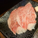大徳壽 - コースのお肉　最後　見兼ねたお店のおねえさんが焼いてくれました