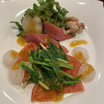 寿し処 春道 - クレソン　あずきな　帆立　北寄ヒモ　活タコ