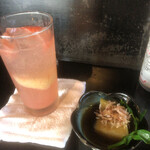 丸福 - 生グレープフルーツサワーとお通し