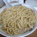 ラーメン二郎 - ｲｯｷﾆ天地返し、ネギをよく混ぜる
