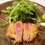 おにく 花柳 - ランプ肉のレアカツ