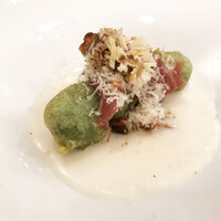Ristorante IL PRINCIPE - 赤甘鯛と蓬のヴェネツィアンフリット（春椎茸・あやみどり豆・丹山酒造酒粕ミルク・プロシュットドルチェ・パルミジャーノレッジャーノ）