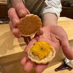 銀座 しのはら - フォアグラとマンゴー、パッションフルーツ最中