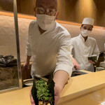 銀座 しのはら - 和歌山のぶどう山椒〜花山椒　鰻　玉子　ご飯　海苔巻き