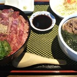 臥璽廊 - ステーキ丼セット(うどん小)