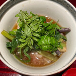 銀座 しのはら - 猪と山菜鍋　葉山椒