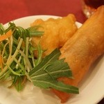 中国料理 青冥 - 春巻、茄子の挟み揚げ