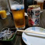 Miyakonigoutemmiyakojimanodentouryouri - オリオンビール＆茄子の煮びたし