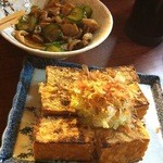 久仁 - 厚揚げ(280)とガツ酢の物(380)