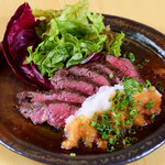 Grilled carefully selected skirt steak with black pepper