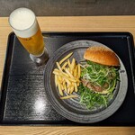 ZEN - 京鴨バーガー(シングル) Beer Set 1,600円