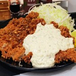 Matsunoya - Ｗソースのメガチキンかつ定食790円 ごはん300グラム