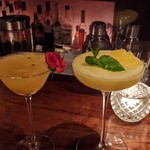 Bar Lasile  - パッションフルーツとバラのカクテルと、パイナップルマルガリータ。フルーティーで美味しい