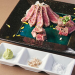 Grilled Lean King Steak 100g served with Maldon Crystal Salt, a purveyor to the British Royal Family