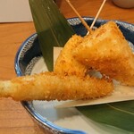 Ichisan - みょうが豚肉巻き・小柱豆富蒸し・新竹の子