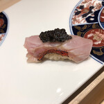 鮨 不二楼 - 金目鯛炙りにキャビア乗せ