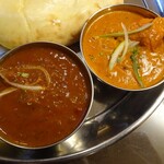 アダルサ - チキンカレーとマトンカレー