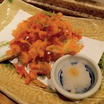 旬魚 左阿彌 - 桜海老と山菜かき揚げ