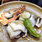 奥の湯 湯元館 - 夕食（陶板焼き）