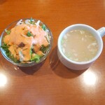 ジョティ 東大宮店 - セット付属のサラダ＆スープ