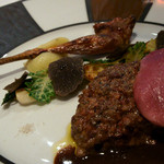 ラ・ヴァガボンド - ７-７）『ペルドロー・グリ』ヨーロッパ山うずら　内臓を纏った胸肉　腿肉の炭火焼　コニャック香るサルミ