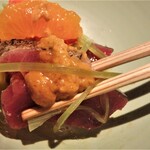 センティウ - 星鰹　志布志産赤雲丹　タンカン　ツワ　ナスタチウム