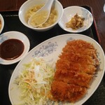 揚子江 - 日替りランチAとんかつ麻婆豆腐セットご飯大盛り