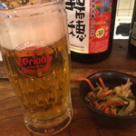 Usagiya - ジョッキ オリオンビール 682円 とお通し