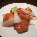 清粥小菜　明 - メイン　芝海老の黒酢ソース