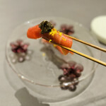 プレゼンテ スギ - 本鮪GV、佐倉産古代米とコシヒカリ、市原梨ビネガー、冬トリュフ、軍鶏卵黄