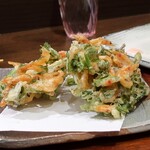 桶家乃隠居 - 桜えびのかき揚げ