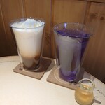 Cafe Shizukuya - ハニールイボスラテ・バタフライピーブレンド
