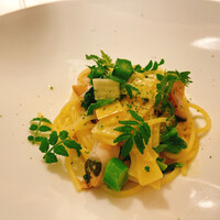 ポンテ ベッキオ - ハマグリと筍 菜の花のオイルスパゲティ