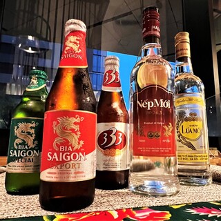 Various Vietnamese local beers and shochu