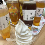 Mitsubachi No Sato - ソフトクリームはカップに入れて、小さなスプーンとともに提供されます。