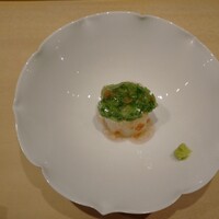 鮨　いの - ☆☆☆アオリイカ
                      梅       おくら   煎り酒ジュレ   山葵