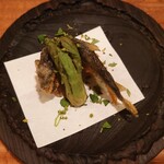 祇園 大渡 - 琵琶湖の稚鮎のフライにタラの芽