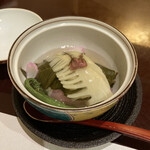 Kaiseki Fujiki - のどぐろの道明寺餅と桜の葉巻き