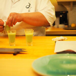 鮨おにかい＋1 - アスパラのスリ流し