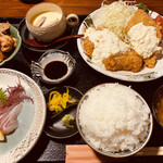 YUMEKOUSEN - チキン南蛮とアジフライ御膳＝1380円
                ※新メニュー